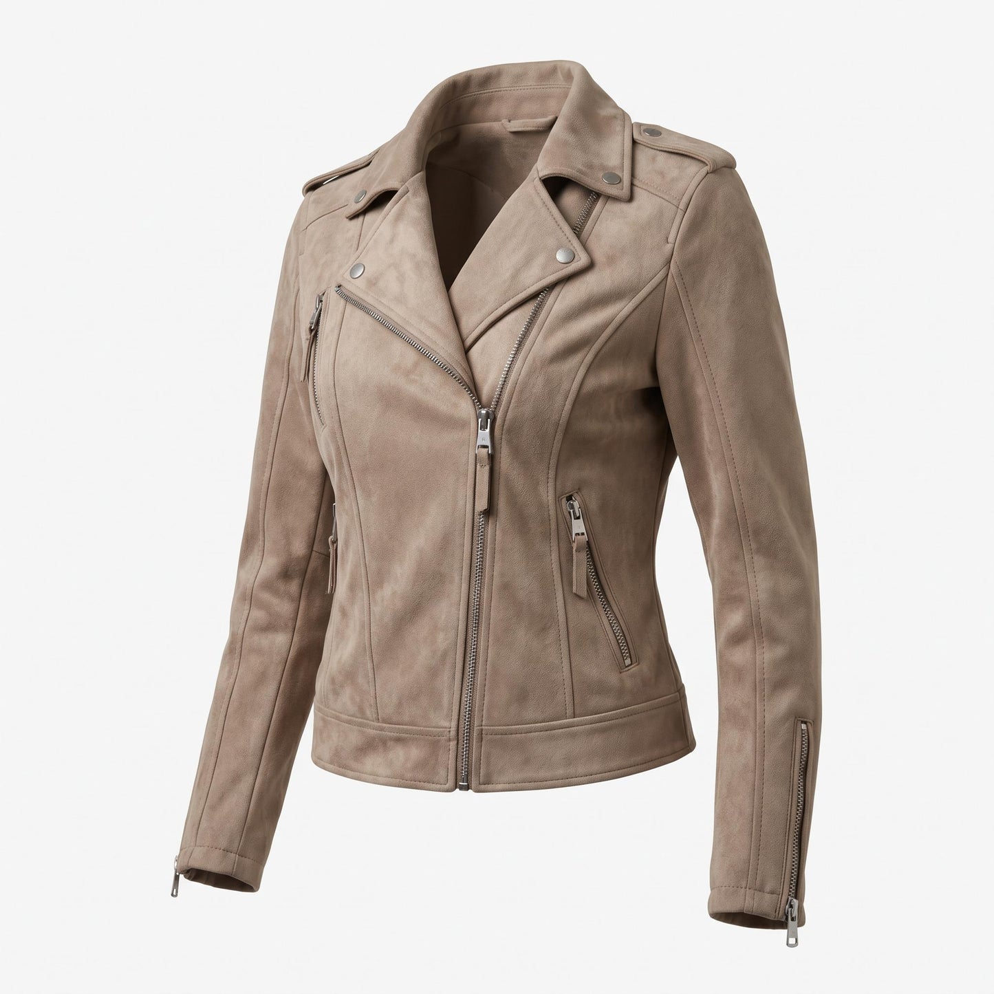 Faux Suede Moto Jacket