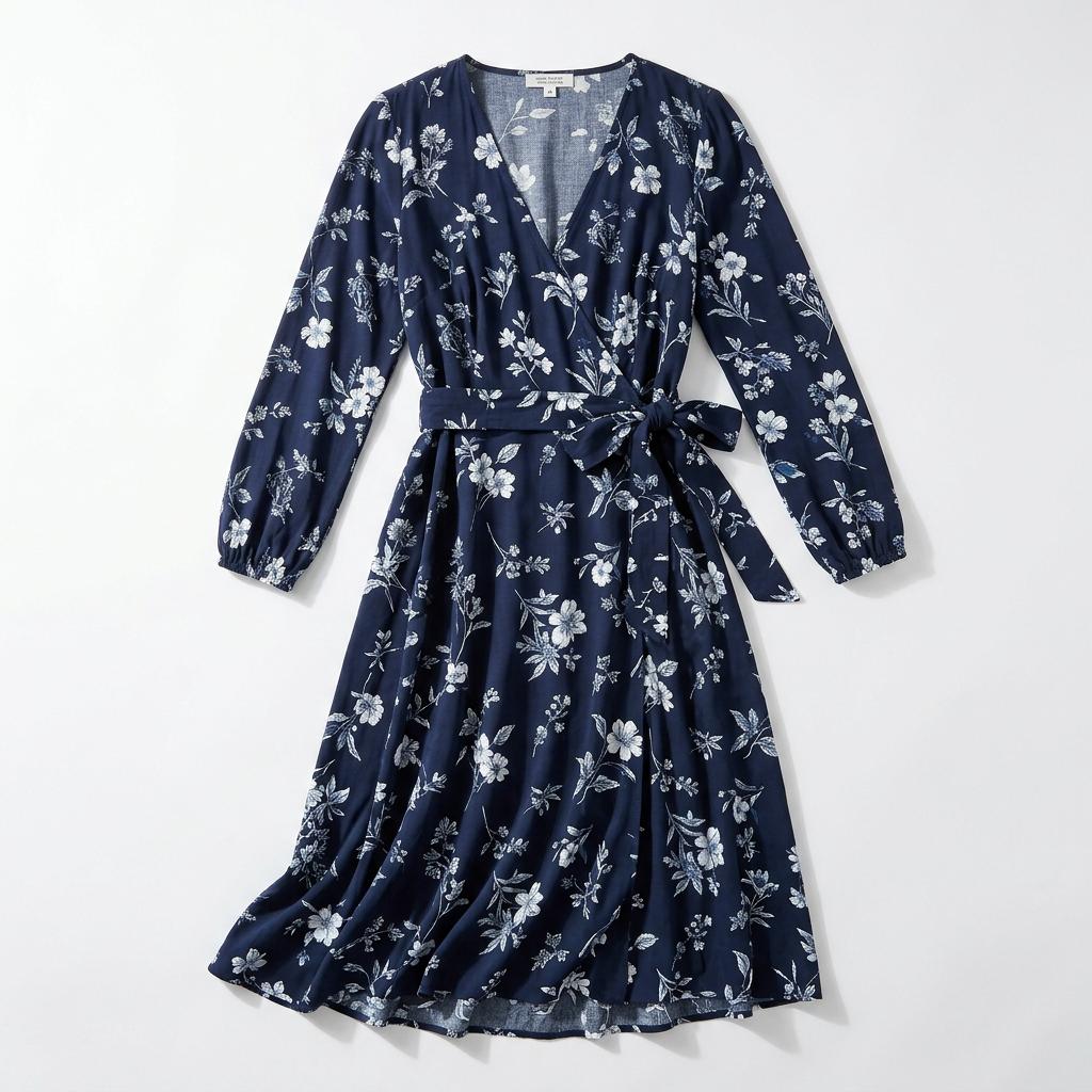 Floral Wrap Midi Dress